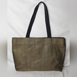 Chilewich Designer Woven Tote Bag Gold Bronze Metallic